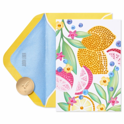 Papyrus Thinking Of You Card #55, Gemmed Flower Perspective: front