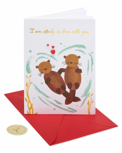 Papyrus Valentine's Day Card (I am Otterly in Love with You) Perspective: front