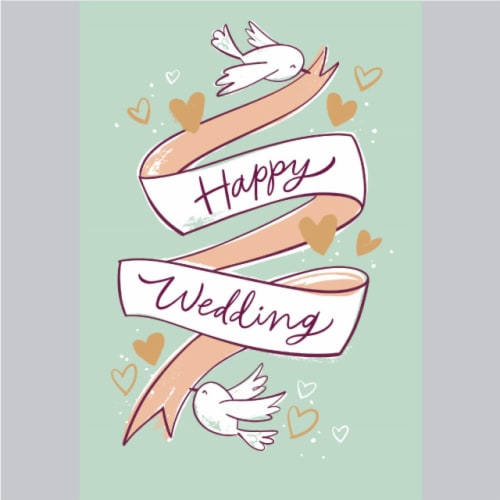 American Greetings Wedding Card - Doves (#52) Perspective: front