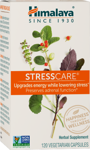 Himalaya StressCare Herbal Supplement Vegetarian Capsules Perspective: front