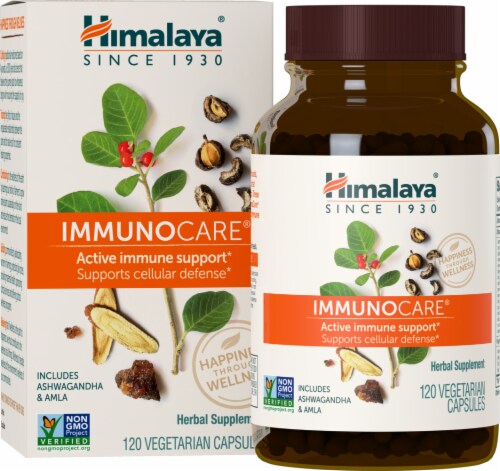 Himalaya® Immunocare Vegetarian Capsules Perspective: front