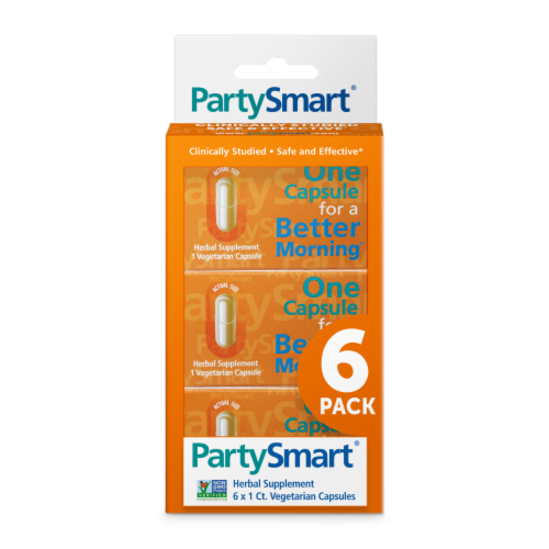 Himalaya PartySmart Herbal Supplement Vegetarian Capsules, 6 ct