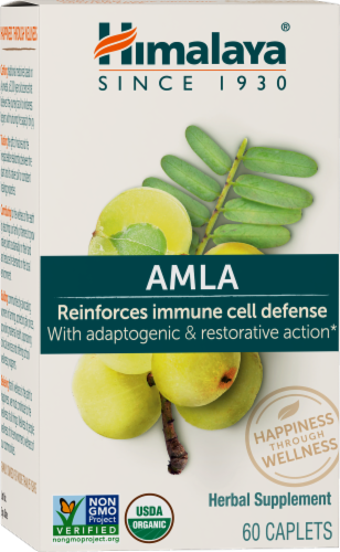 Himalaya® Organic Amla Herbal Supplement Caplets Perspective: front