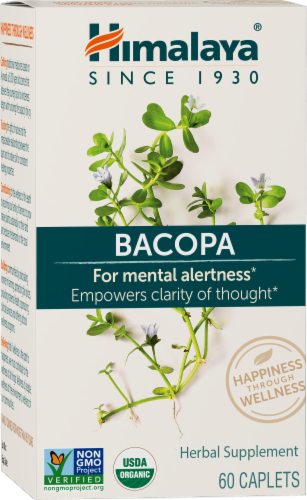 Himalaya® Bacopa Herbal Supplement Caplets Perspective: front