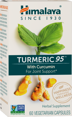 Himalaya® Turmeric Herbal 95™ with Curcumin Herbal Supplement Capsules Perspective: front