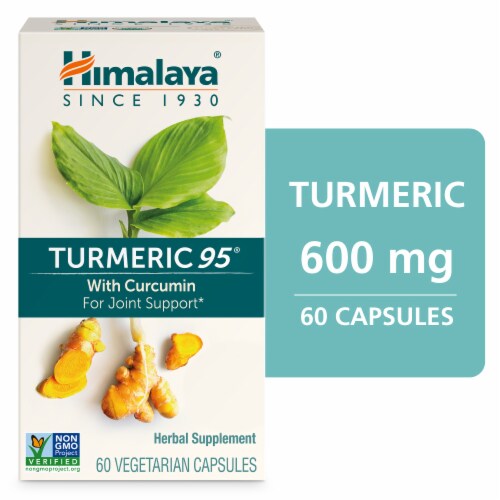 Himalaya® Turmeric Herbal 95™ with Curcumin Herbal Supplement Capsules Perspective: front