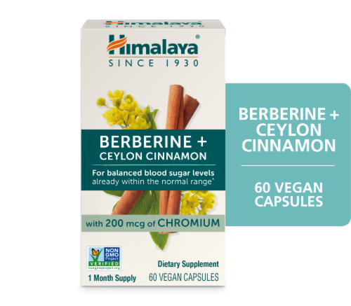 Himalaya® Berberine + Ceylon Cinnamon Dietary Supplements Perspective: front