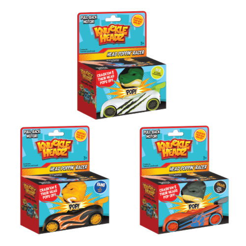 Knuckle-Headz 3 Pack - Saber Tooth, Wolf, T-rex Perspective: front