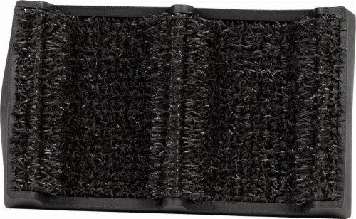 GrassWorx Clean Machine Shoe- and Boot-Scraping Doormat - Black Perspective: front