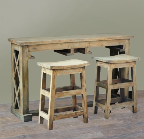 Rectangular Counter Height 3 Piece Dining Table Set with Backless Barstools 1 Fred Meyer