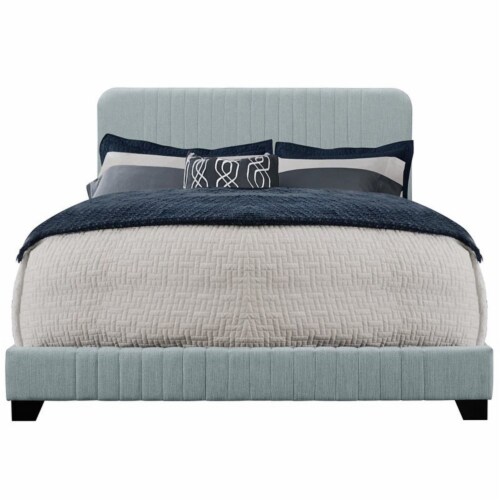 Pulaski Channeled Upholstered King Panel Bed in Delft Blue 1 Ralphs