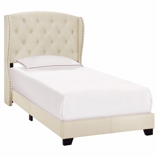 Beige sales winged bed