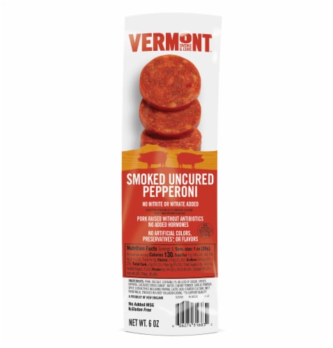 Uncured Smoked Pepperoni 6oz Perspective: front