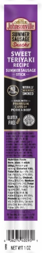 Johnsonville Sweet Teriyaki Summer Sausage Stick Perspective: front