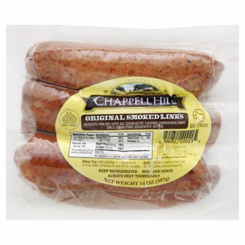 Chappell Hill Original Smoked Sausage Links Perspective: front