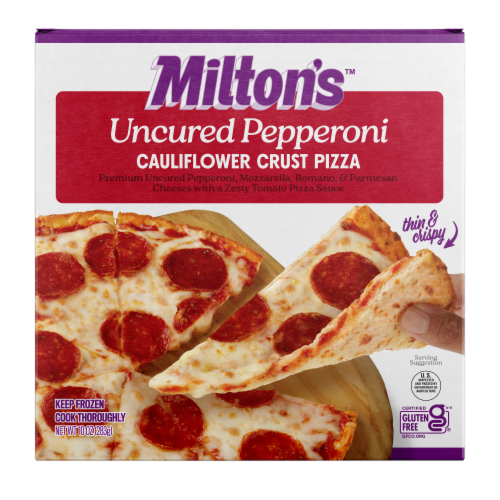 Milton's Craft Bakers® Uncured Pepperoni Cauliflower Crust Frozen Pizza Perspective: front