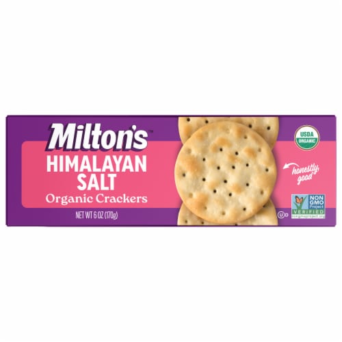 Milton's Craft Bakers Organic Himalayan Salt Crackers Perspective: front