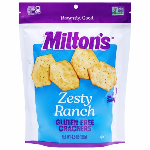 Milton's® Gluten Free Zesty Ranch Baked Crackers Perspective: front