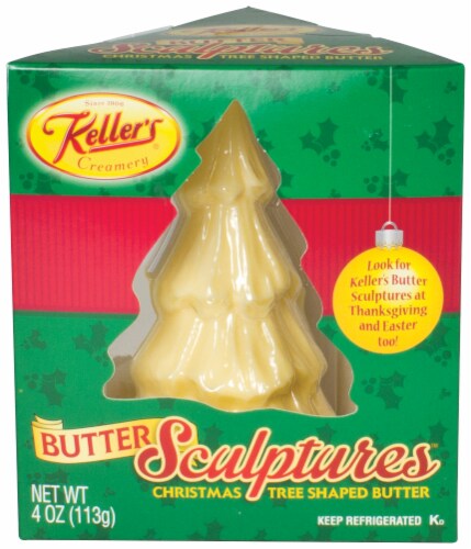 Keller's® Butter Sculptures™ Christmas Tree Shaped Butter Perspective: front