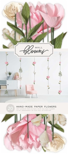 New View Hand Made-Paper Flower Wall Blooms - Blushing Perspective: front