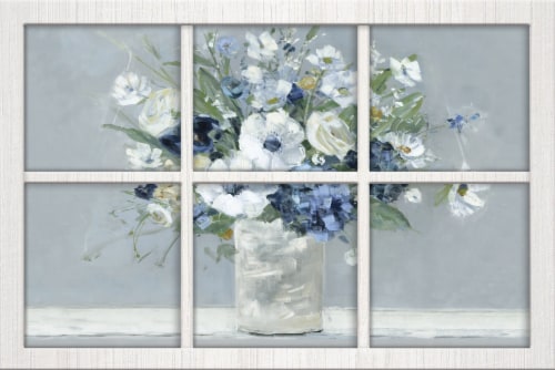 New View Window Pane Flower Vase Wall Decor Perspective: front