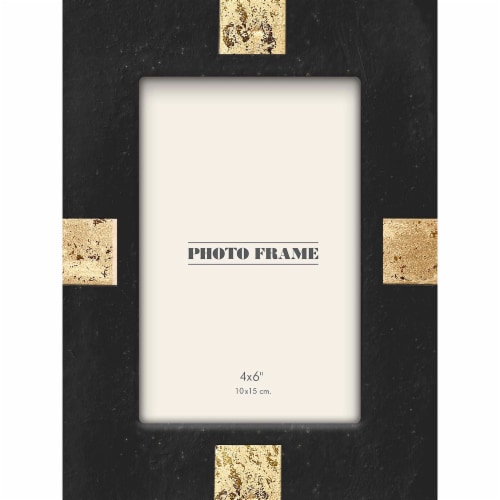 New View 4x6 inch Picture Frame - Black / Gold Perspective: front