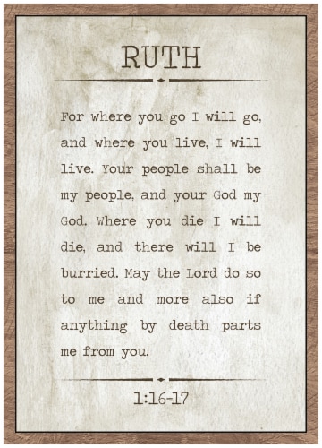 New View Ruth Scripture Wall Decor Perspective: front
