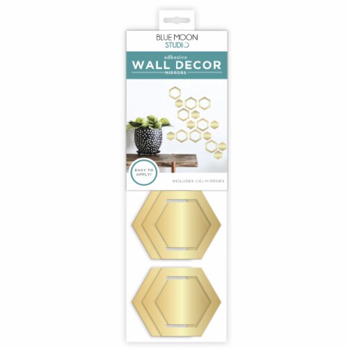 New View Hexagon Wall Decor Mirrors - Gold Perspective: front