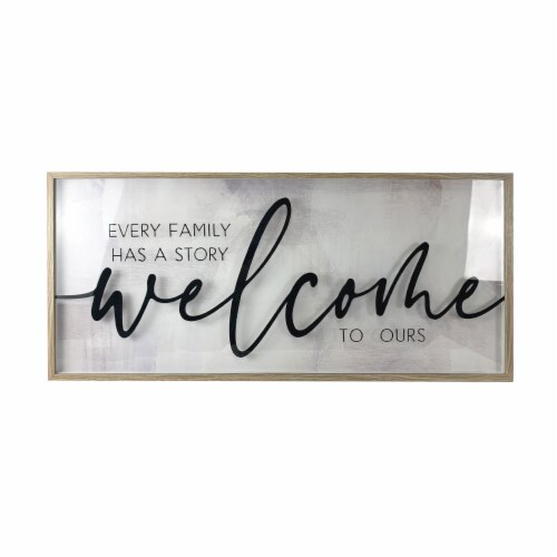 New View Welcome Shadowbox Wall Art Perspective: front