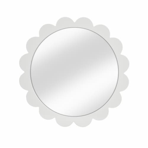 New View Scallop Edge Mirror with White Frame Perspective: front