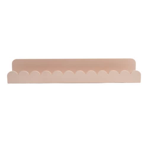 New View Long Pink Scallop Edge Shelf Perspective: front