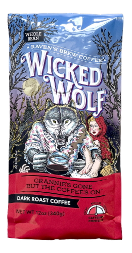 Raven's Brew Coffee® Wicked Wolf® Dark Roast Whole Bean Coffee Perspective: front