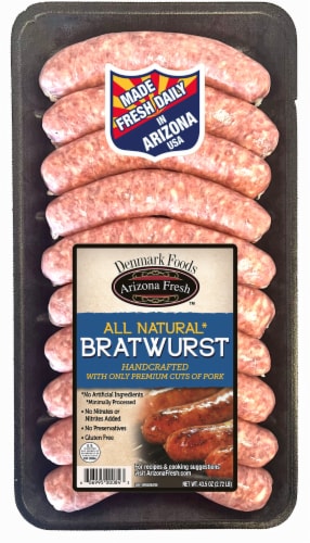 Denmark Foods Arizona Fresh Bratwurst Perspective: front