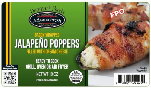 Denmark Foods Arizona Fresh™ Bacon Wrapped Jalapeno Poppers Perspective: front