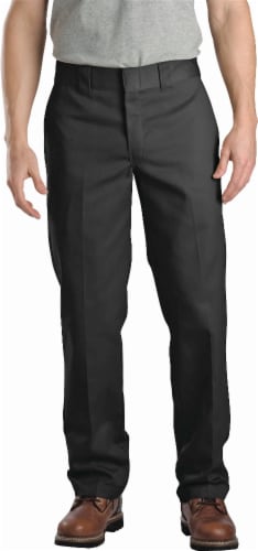 Dickies Men's Slim Fit Straight Work Pants - Black, 34 x 30 in