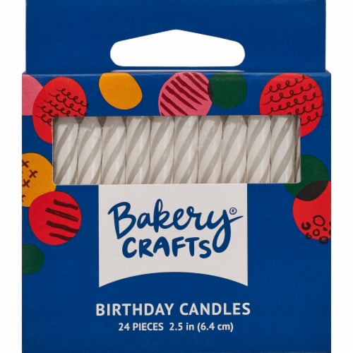 Bakery Crafts White Spiral Cake Candles Perspective: front