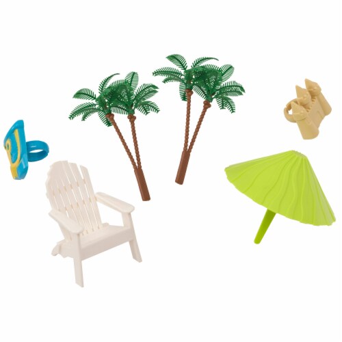 DecoPac Beach Chair & Umbrella Cake Decoration Set Perspective: front