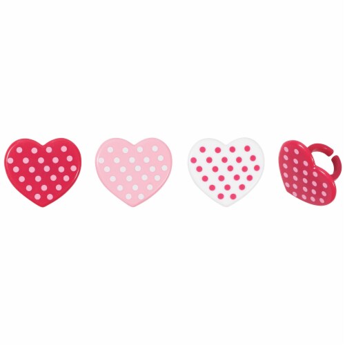 DecoPac Polka Dot Heart Rings Cake Decorations Perspective: front