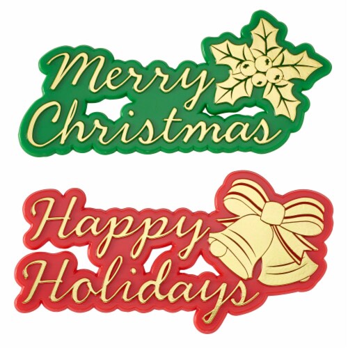 DecoPac Golden Christmas Lay-On Cake Decorations Perspective: front