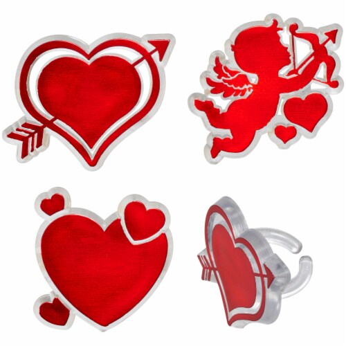 DecoPac Cupid and Hearts Foil Rings Perspective: front