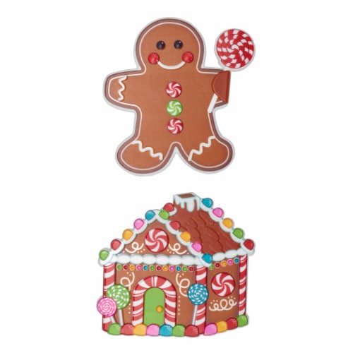 DecoPac Gingerbread House & Man Cake Decorations Perspective: front