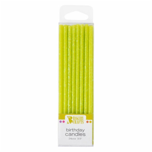 Bakery Crafts Glitter Slime Lime Birthday Candles Perspective: front