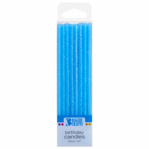 Bakery Crafts Slim Blue Birthday Candles Perspective: front