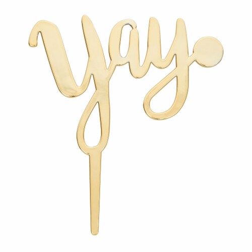 DecoPac Gold Yay Candle Holder Cake Decorations Perspective: front