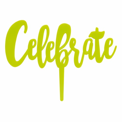 DecoPac Celebrate Candle Holder - Lime Green Perspective: front