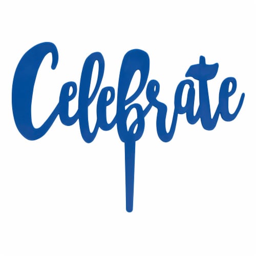 DecoPac Blue Celebrate Cake Decorations Perspective: front