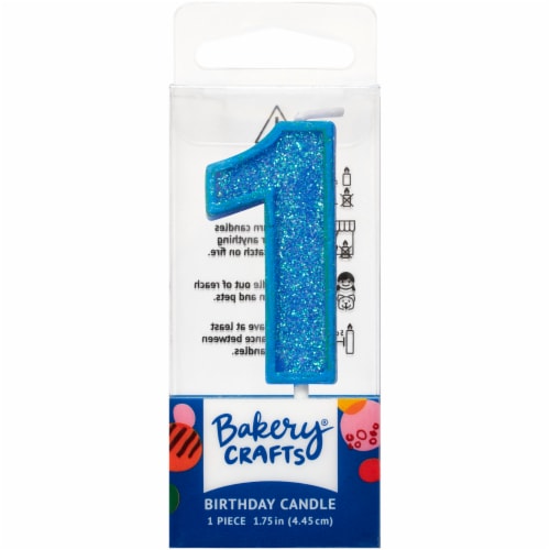 DecoPac One Birthday Candle Cake Decoration - Blue Perspective: front