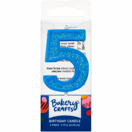 DecoPac Five Birthday Candle Cake Decoration - Blue Perspective: front