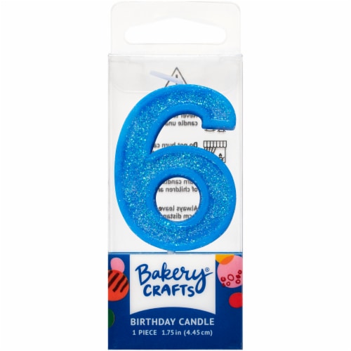 DecoPac Six Birthday Candle Cake Decoration - Blue Perspective: front