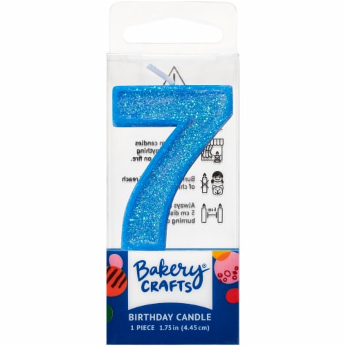 DecoPac Seven Birthday Candle Cake Decoration - Blue Perspective: front